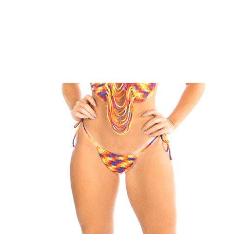 ORANGE FRINGE CROCHET BIKINI BOTTOM - Bikinis Market