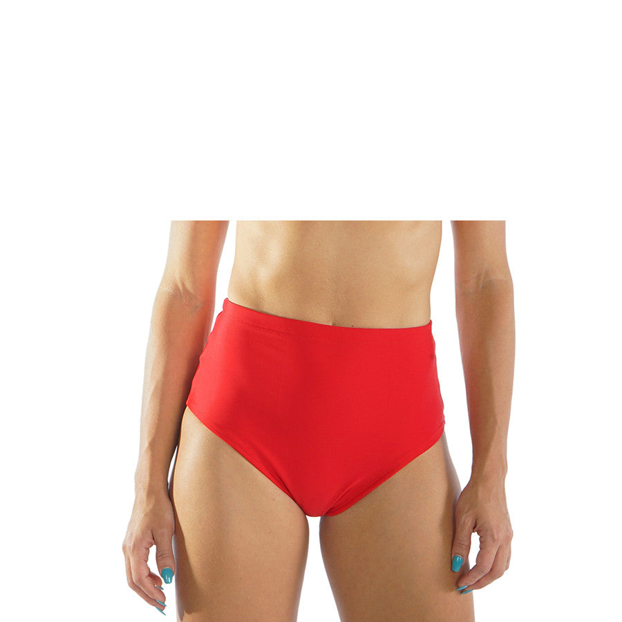 RED HIPSTER HIGH WAIST BIKINI BOTTOM - Bikinis Market