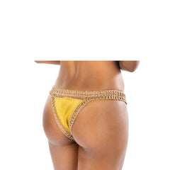 GOLD CROCHET-TRIM BIKINI BOTTOM - Bikinis Market