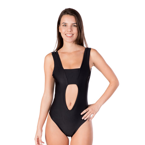 BLACK KEYHOLE ONE PIECE - Bikinis Market