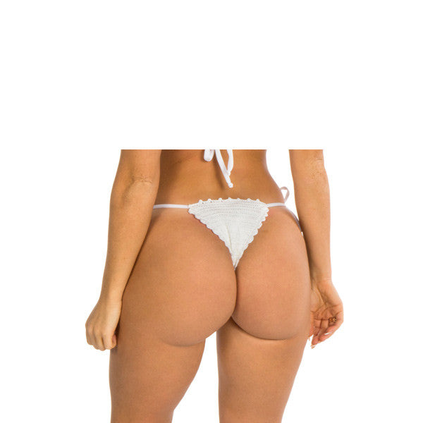 WHITE AND RAINBOW CROCHET BIKINI BOTTOM - Bikinis Market
