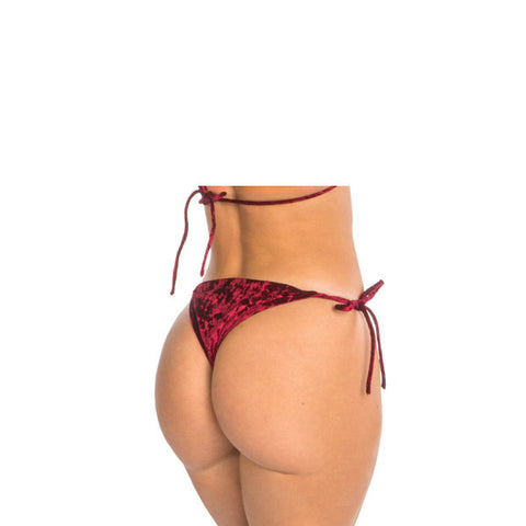 DARK RED VELVET BIKINI BOTTOM - Bikinis Market