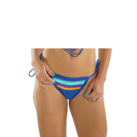 BLUE FRINGE CROCHET BIKINI BOTTOM - Bikinis Market