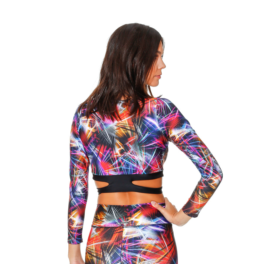VICK GALAXY LONG SLEEVE CROP TOP - Bikinis Market