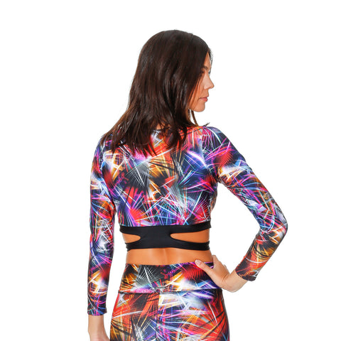 VICK GALAXY LONG SLEEVE CROP TOP - Bikinis Market