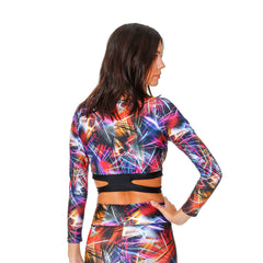 VICK GALAXY LONG SLEEVE CROP TOP - Bikinis Market