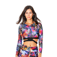 VICK GALAXY LONG SLEEVE CROP TOP - Bikinis Market