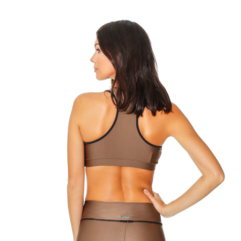 GIRL SLIM BROWN SPORTS BRA - Bikinis Market