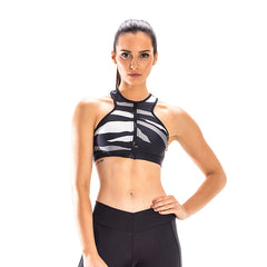 ILKA ARMY ZIP SPORTS BRA - Bikinis Market