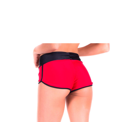 MALICE RED BIKINI BOTTOM BOY SHORTS - Bikinis Market