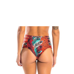 SUNQ PARIS TRANCOSO RED HIGH WAIST BIKINI BOTTOM - Bikinis Market