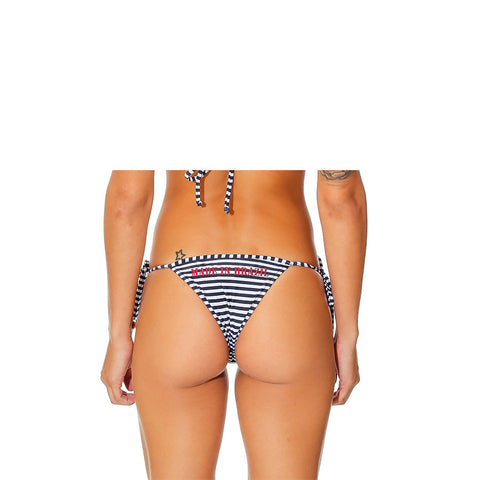 RIVIERA STRIPED BLACK AND WHITE BIKINI BOTTOM - Bikinis Market