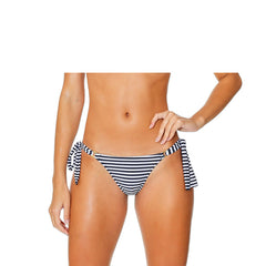 ANA RING STRIPED BLACK AND WHITE BIKINI BOTTOM - Bikinis Market