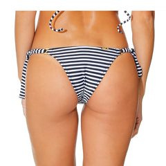 ANA RING STRIPED BLACK AND WHITE BIKINI BOTTOM - Bikinis Market