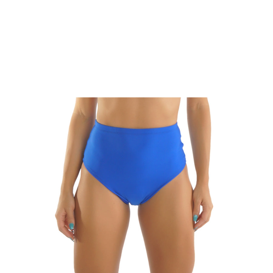 BLUE HIPSTER HIGH WAIST BIKINI BOTTOM - Bikinis Market